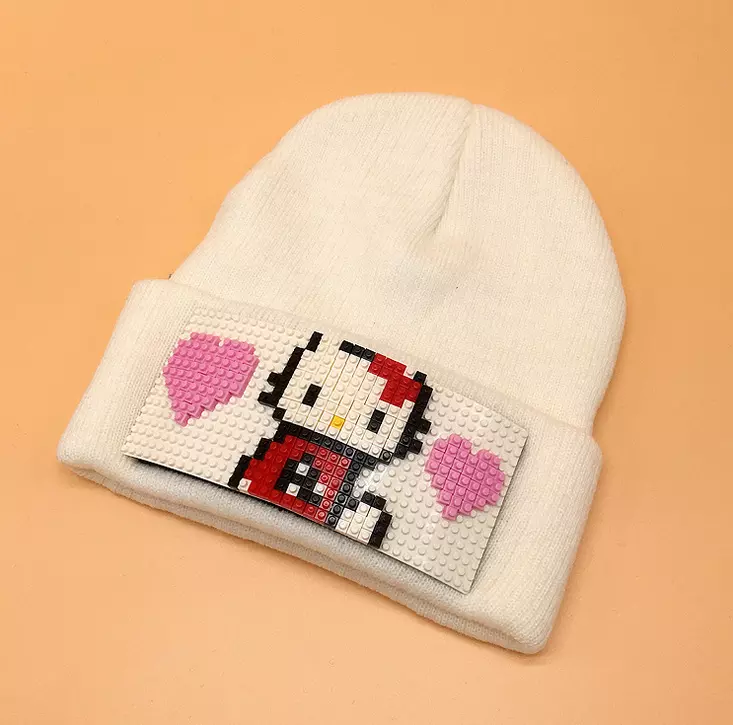 Custom knitted Beanie Hat With DIY Pattern Children Toy