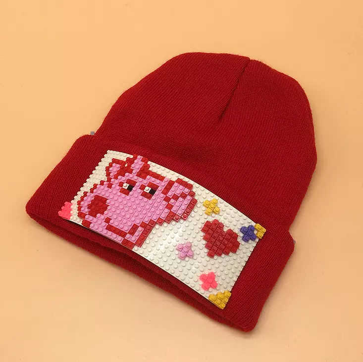 Custom knitted Beanie Hat With DIY Pattern Children Toy