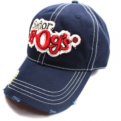 Custom Washed Vintage Look 3D Embroidered patch Baseball Cap